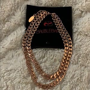 BaubleBar Rose Gold double chain necklace